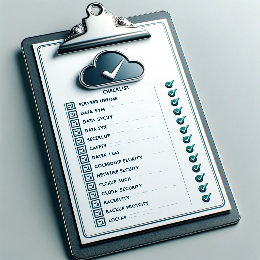 Illustration of a clipboard checklist with a cloud and tick marks.